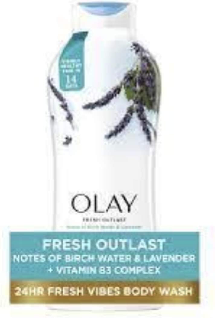 OLAY FRESH OUTLAST NOTES OF BIRCH WATER &LAVENDER BODY WASH