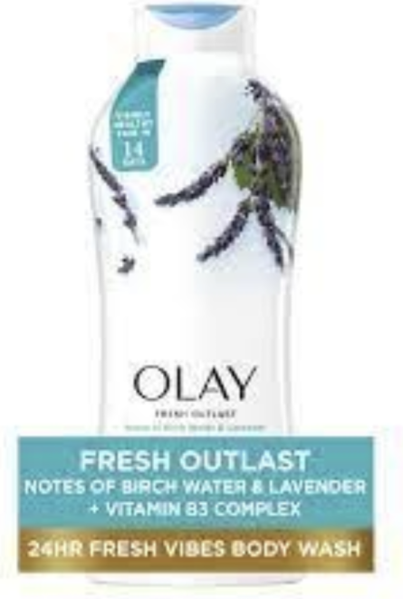 OLAY FRESH OUTLAST NOTES OF BIRCH WATER &LAVENDER BODY WASH