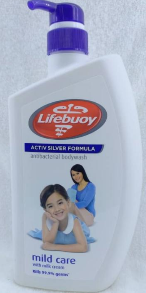 Lifebuoy Anti Bacterial Body Wash Mild Care with milk cream Kills 99.9% germs