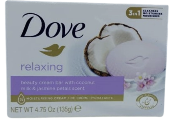 Dove relaxing beauty cream bar with coconut