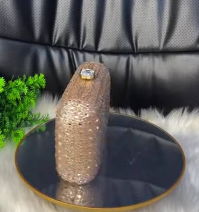 Sammy gold crystal studded clutch bag