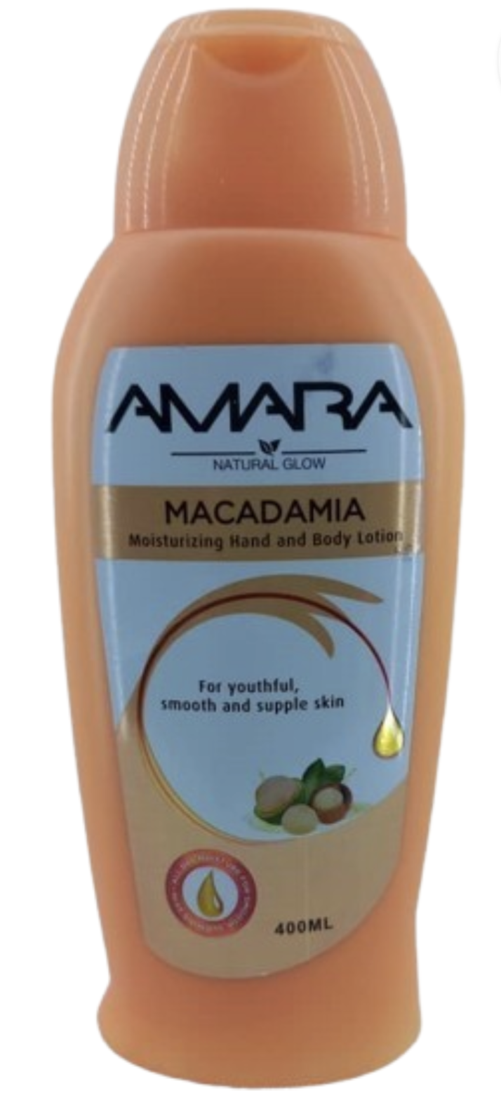 AMARA Natural Glow MACADAMIA Moisturising Hand and Body Lotion 400ml