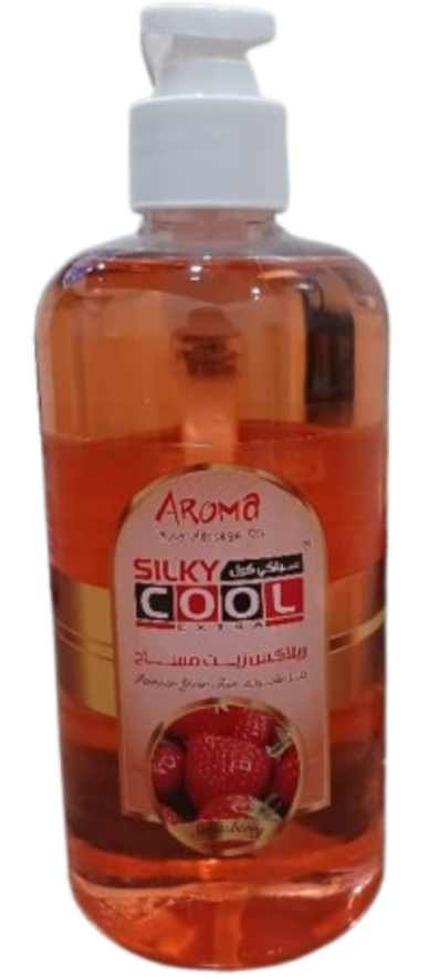SILKY COOL Strawberry Aroma Body Massage Oil 500ml