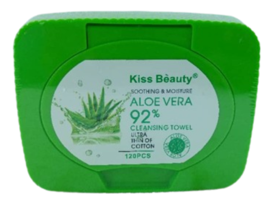 Kiss Beauty Aloe vera 92% Cleansing Towel 120pcs