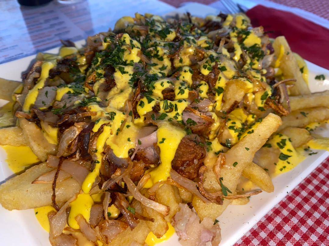 Loaded Chips with Crispy Chicken Cheese & Sauce