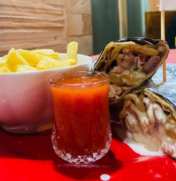 Chicken Shawarma with Chips & Sauce