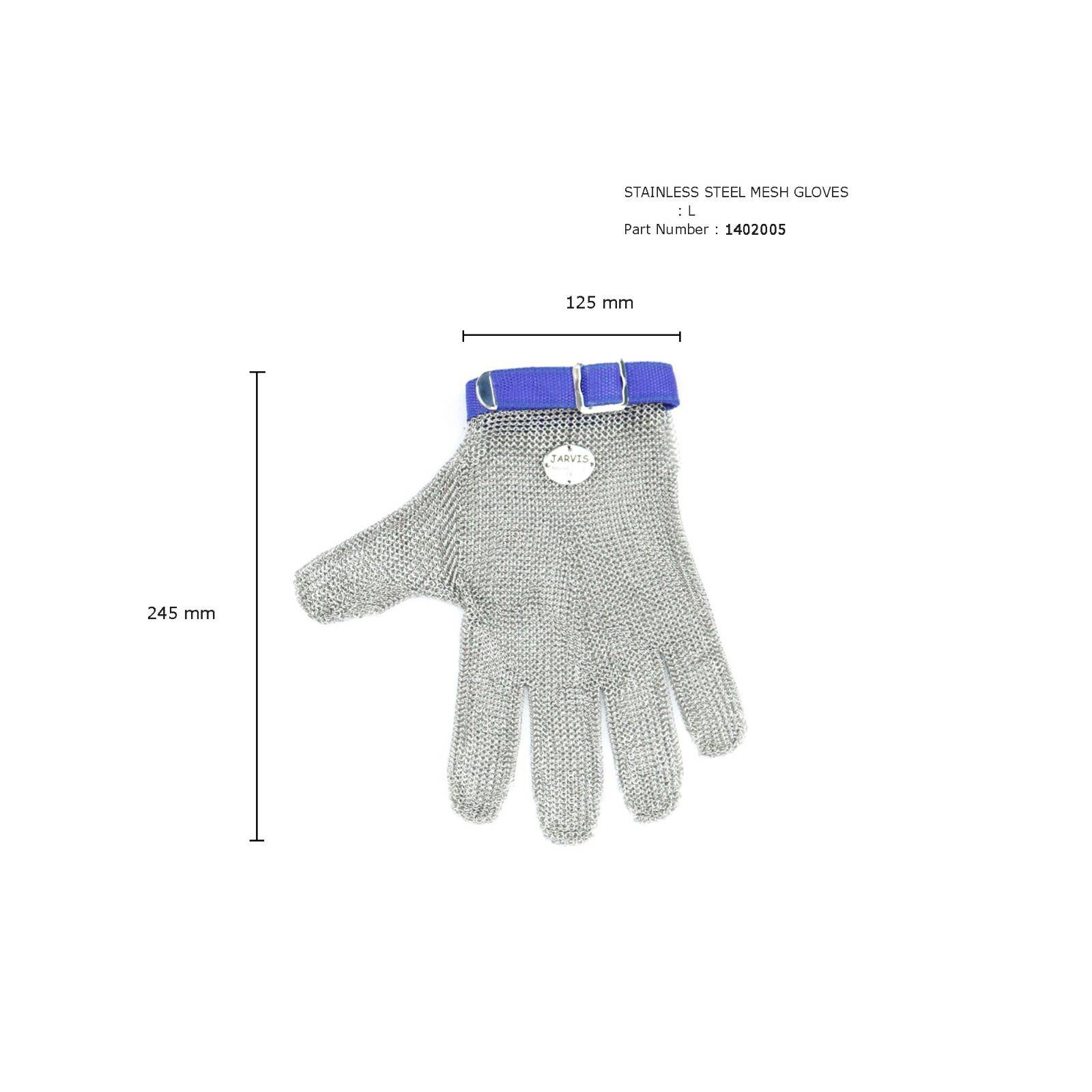 1402005 STAINLESS STEEL MESH GLOVES L- Size: L (Blue)