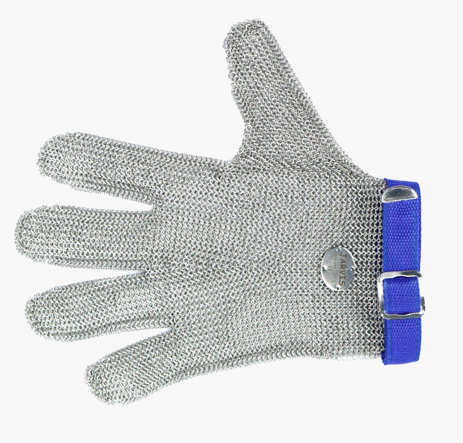 1402005 STAINLESS STEEL MESH GLOVES L- Size: L (Blue)