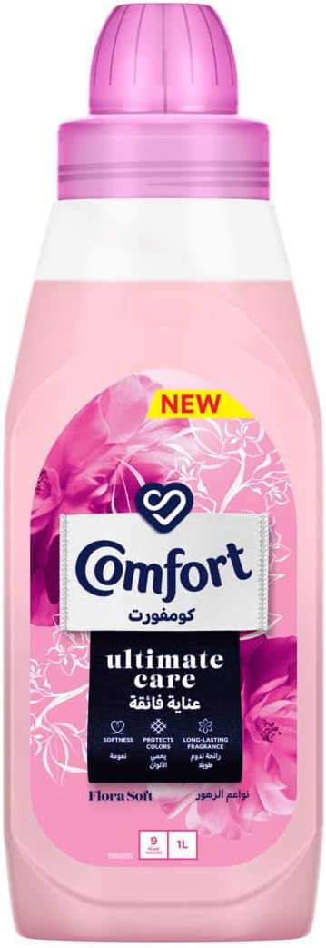 COMFORT Fabric Softener, Flora Soft, for Fresh & Soft Clothes, 1L