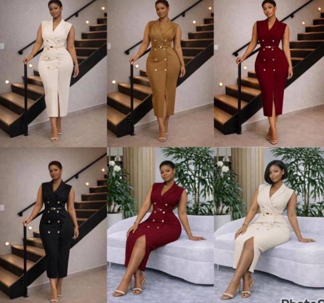 Elegant dresses in different colors and sizes