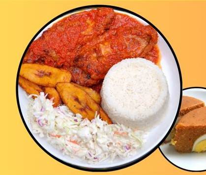 White Rice and Tomato Stew with Soft drink & Free snack