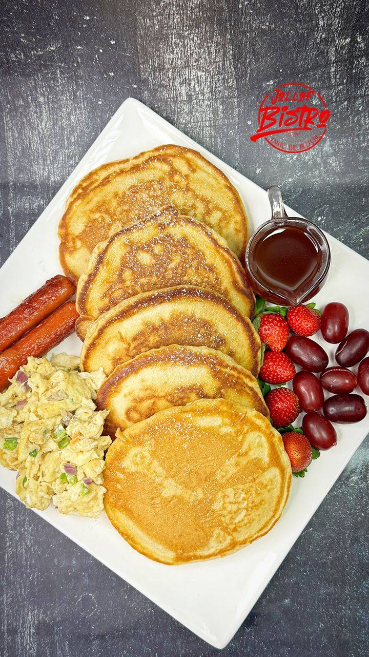 Pancake with Eggs, Sausage and Brown Butter Sauce